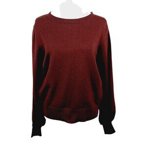NWT Catherine Malandrino Brown Berry Pullover Sweater Ruched Shoulder, Size Med.